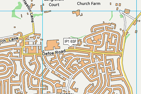 IP1 6SF map - OS VectorMap District (Ordnance Survey)