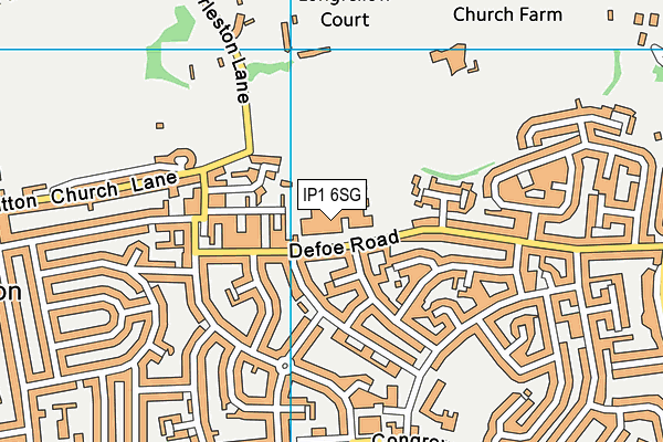 Ormiston Endeavour Academy (Closed) map (IP1 6SG) - OS VectorMap District (Ordnance Survey)