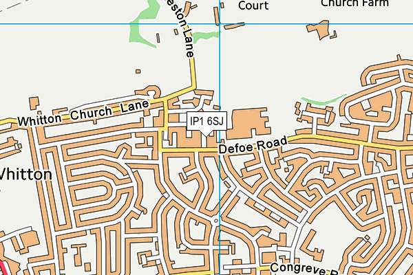 IP1 6SJ map - OS VectorMap District (Ordnance Survey)