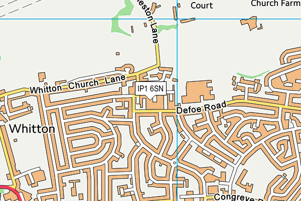 IP1 6SN map - OS VectorMap District (Ordnance Survey)