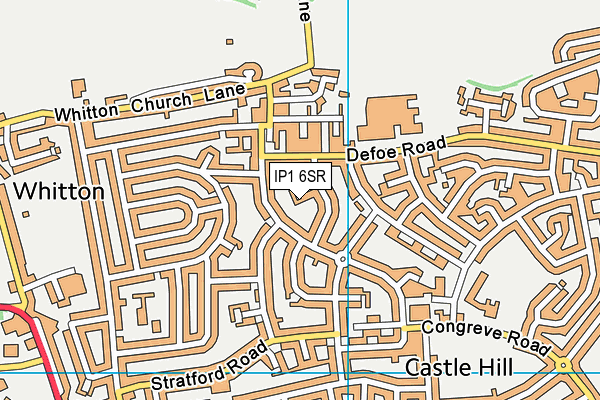 IP1 6SR map - OS VectorMap District (Ordnance Survey)
