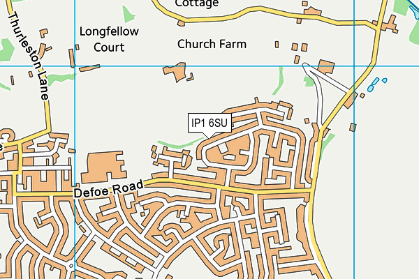 IP1 6SU map - OS VectorMap District (Ordnance Survey)