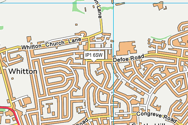 IP1 6SW map - OS VectorMap District (Ordnance Survey)