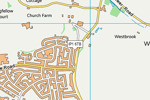IP1 6TB map - OS VectorMap District (Ordnance Survey)