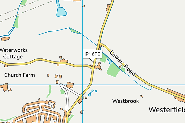 IP1 6TE map - OS VectorMap District (Ordnance Survey)