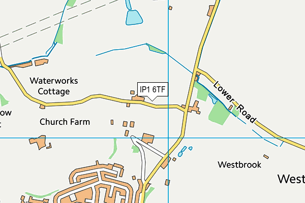 IP1 6TF map - OS VectorMap District (Ordnance Survey)