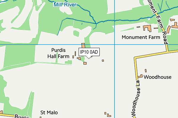 IP10 0AD map - OS VectorMap District (Ordnance Survey)