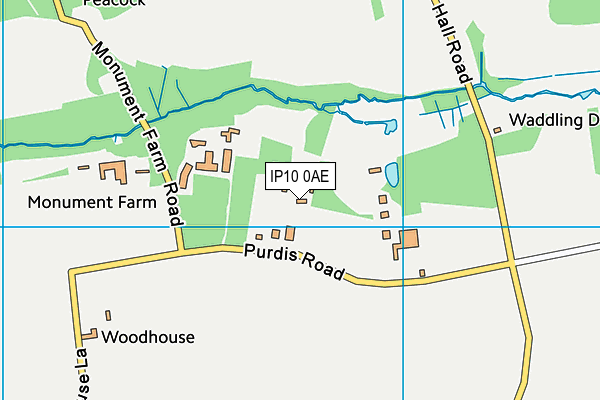 IP10 0AE map - OS VectorMap District (Ordnance Survey)