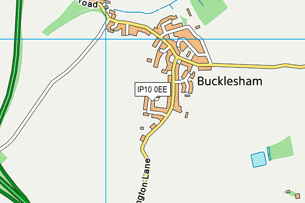 Bucklesham Playing Field map (IP10 0EE) - OS VectorMap District (Ordnance Survey)