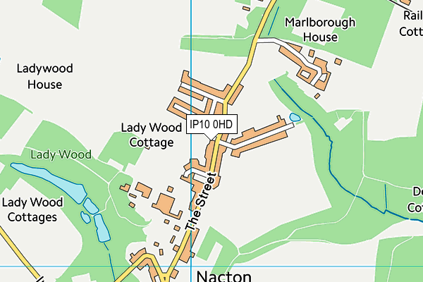 Nacton Sports Ground map (IP10 0HD) - OS VectorMap District (Ordnance Survey)