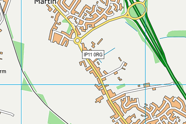 IP11 0RG map - OS VectorMap District (Ordnance Survey)