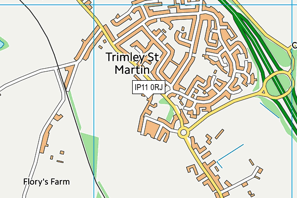 Trimley Sports And Social Club map (IP11 0RJ) - OS VectorMap District (Ordnance Survey)