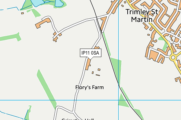 IP11 0SA map - OS VectorMap District (Ordnance Survey)