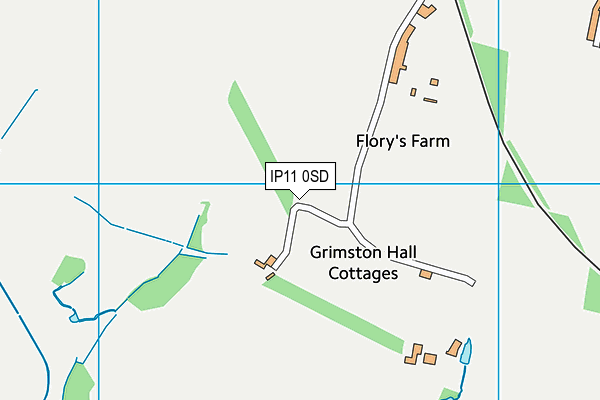 IP11 0SD map - OS VectorMap District (Ordnance Survey)