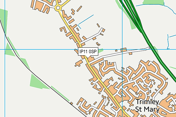 IP11 0SP map - OS VectorMap District (Ordnance Survey)