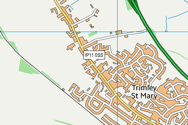 IP11 0SS map - OS VectorMap District (Ordnance Survey)
