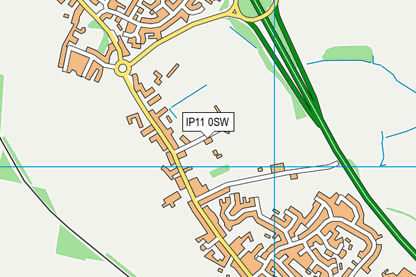 IP11 0SW map - OS VectorMap District (Ordnance Survey)