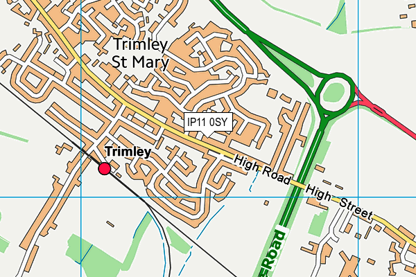 IP11 0SY map - OS VectorMap District (Ordnance Survey)