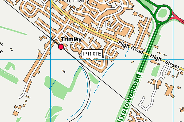 IP11 0TE map - OS VectorMap District (Ordnance Survey)