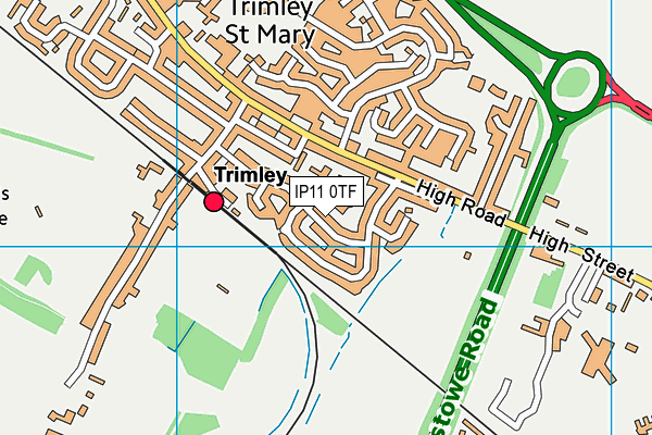 IP11 0TF map - OS VectorMap District (Ordnance Survey)