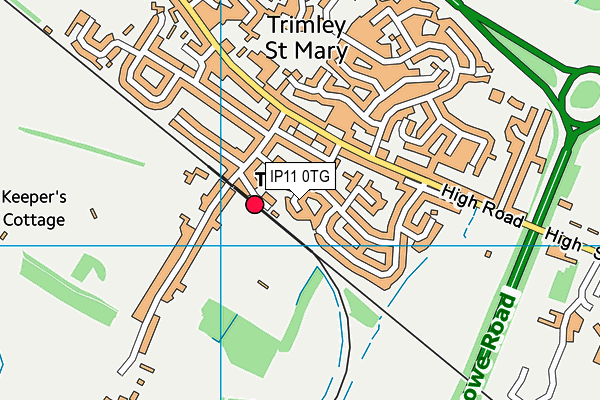 IP11 0TG map - OS VectorMap District (Ordnance Survey)