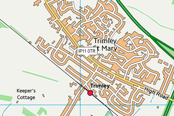 IP11 0TR map - OS VectorMap District (Ordnance Survey)