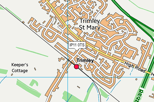 IP11 0TS map - OS VectorMap District (Ordnance Survey)