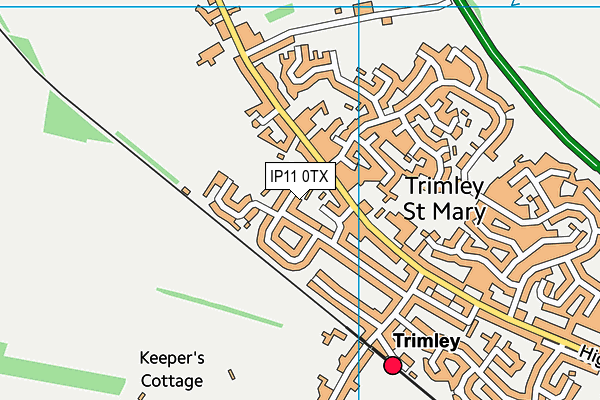IP11 0TX map - OS VectorMap District (Ordnance Survey)
