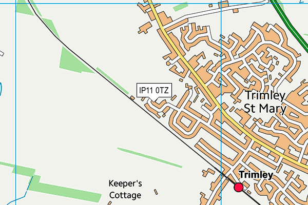 IP11 0TZ map - OS VectorMap District (Ordnance Survey)