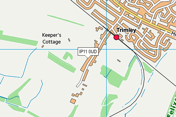 IP11 0UD map - OS VectorMap District (Ordnance Survey)