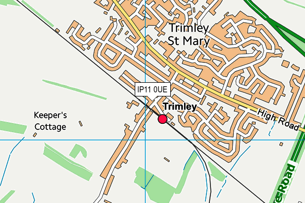 IP11 0UE map - OS VectorMap District (Ordnance Survey)