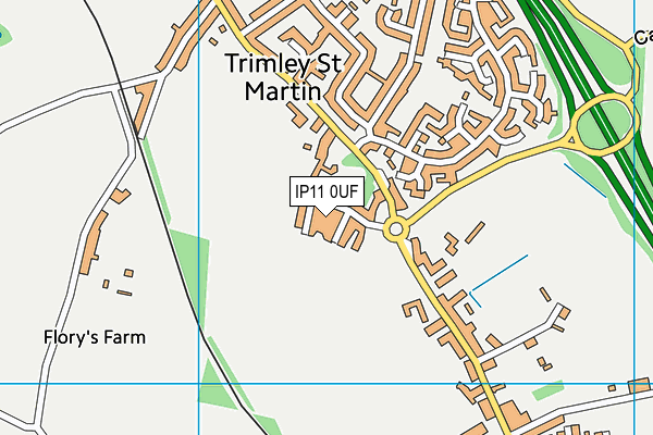 IP11 0UF map - OS VectorMap District (Ordnance Survey)
