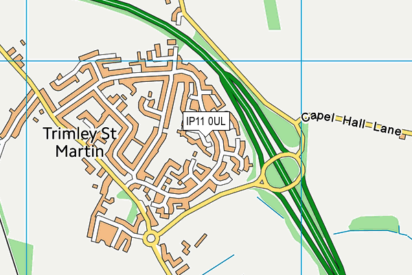 IP11 0UL map - OS VectorMap District (Ordnance Survey)