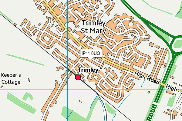 IP11 0UQ map - OS VectorMap District (Ordnance Survey)