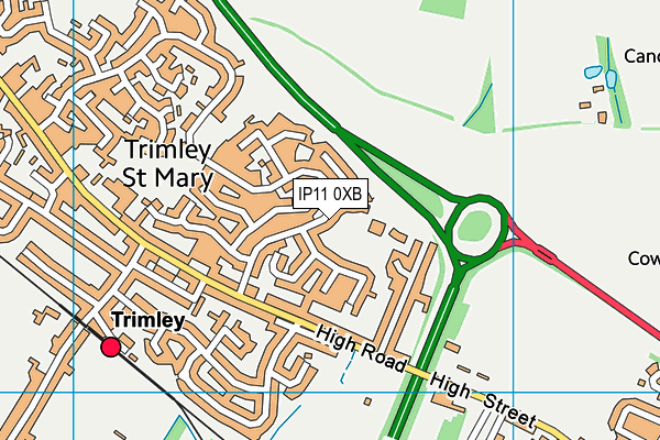 IP11 0XB map - OS VectorMap District (Ordnance Survey)