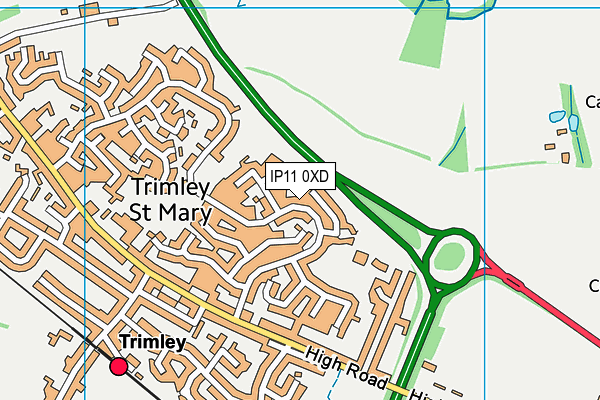 IP11 0XD map - OS VectorMap District (Ordnance Survey)