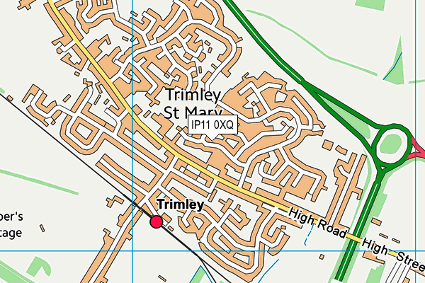 IP11 0XQ map - OS VectorMap District (Ordnance Survey)