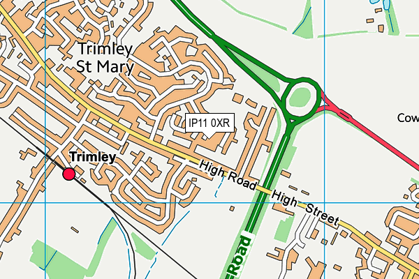 IP11 0XR map - OS VectorMap District (Ordnance Survey)