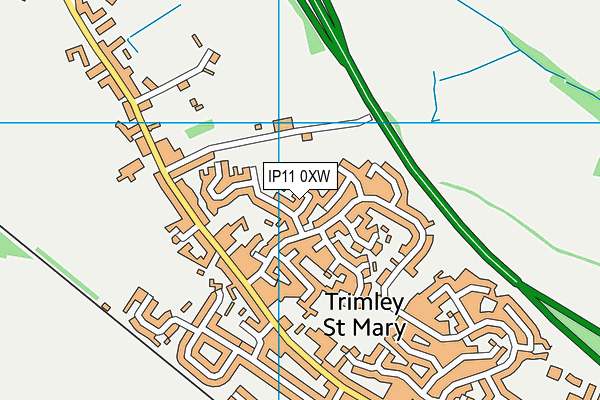 IP11 0XW map - OS VectorMap District (Ordnance Survey)