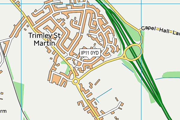 IP11 0YD map - OS VectorMap District (Ordnance Survey)
