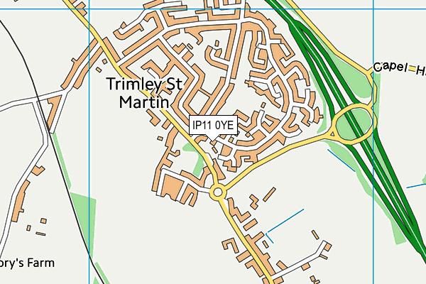 IP11 0YE map - OS VectorMap District (Ordnance Survey)