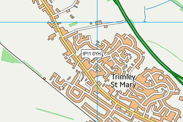 IP11 0YH map - OS VectorMap District (Ordnance Survey)