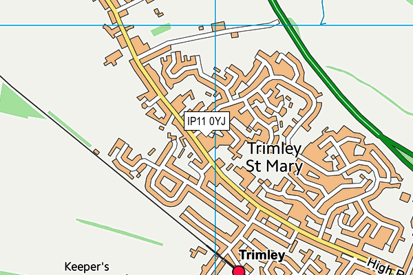 IP11 0YJ map - OS VectorMap District (Ordnance Survey)