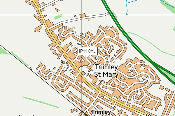IP11 0YL map - OS VectorMap District (Ordnance Survey)