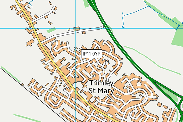 IP11 0YP map - OS VectorMap District (Ordnance Survey)