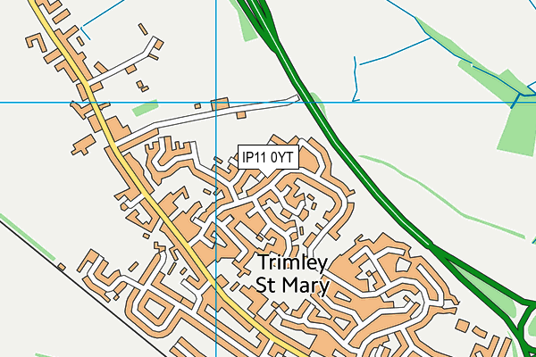IP11 0YT map - OS VectorMap District (Ordnance Survey)
