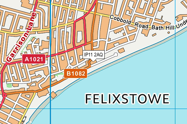 Map of STEAK LOBSTER AND CO FELIXSTOWE LTD at district scale