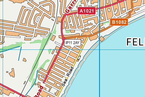 IP11 2AY map - OS VectorMap District (Ordnance Survey)
