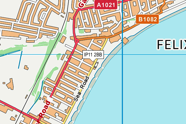 IP11 2BB map - OS VectorMap District (Ordnance Survey)