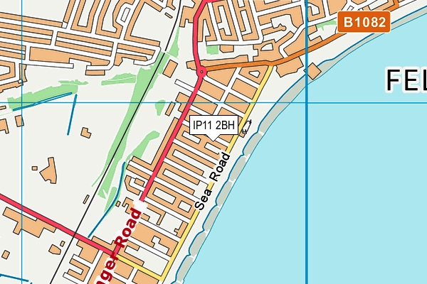IP11 2BH map - OS VectorMap District (Ordnance Survey)